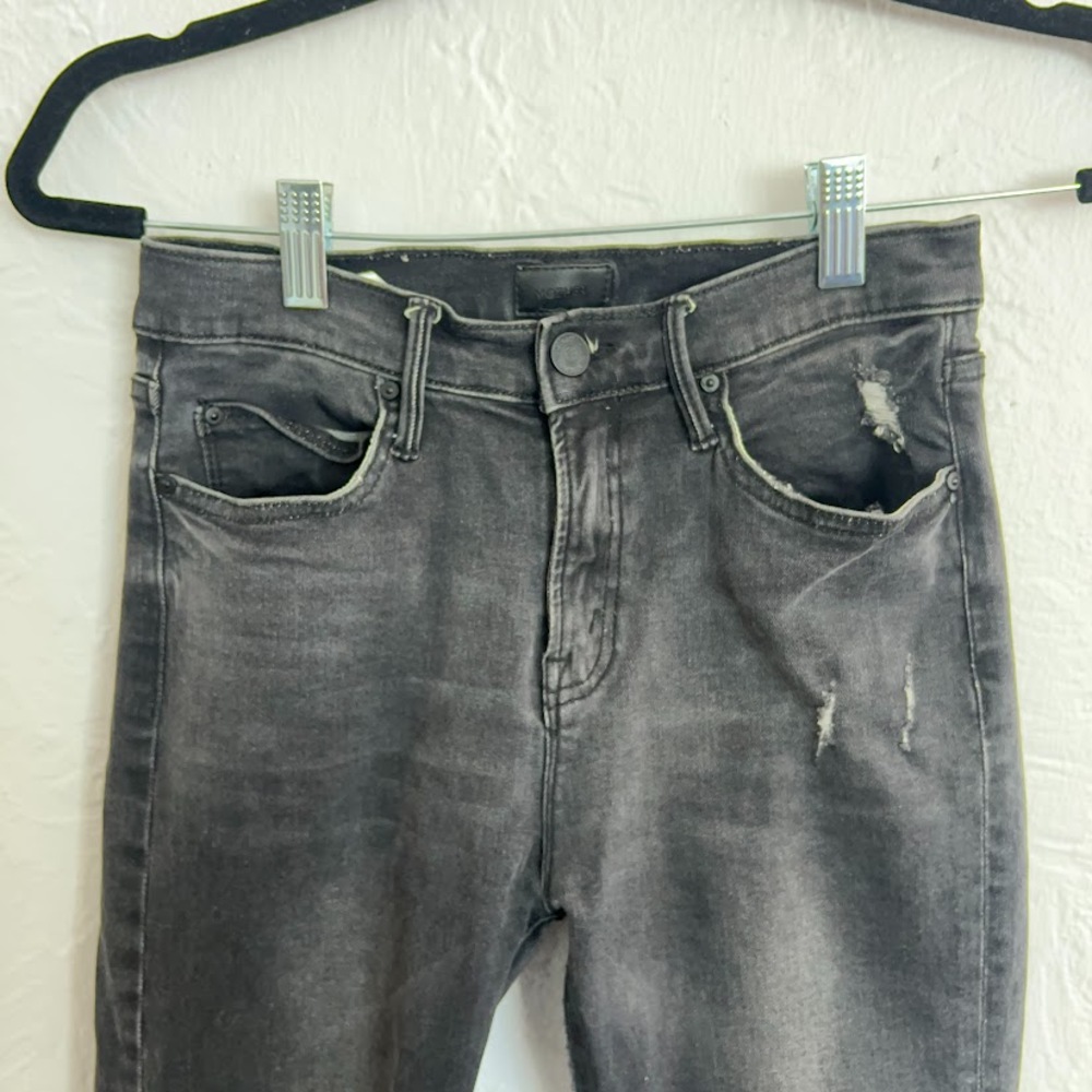 MOTHER The Rascal Ankle Snippet Jeans Sz 27 Stealing Shadows Distressed Denim - Picture 11 of 12
